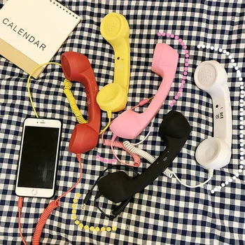 Classic Retro 3,5 mm Kõrvaklapid Mugav mobiiltelefon, Kõrvaklapid, Mini Kaasaskantav Kõlar koos Mic Kõne Vastuvõtja Iphone