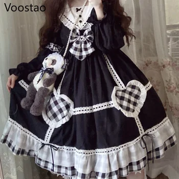 Vintage Gooti Lolita Doll Kleit Naiste Armas Meremees Krae Küüliku Kõrvad, Lühike/Pikk Varrukas Kleit Victoria Tüdrukud, Magus Pool Kleit