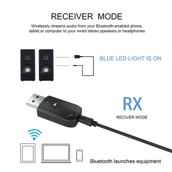 UUS USB-Bluetooth-5.0 Saatja-Vastuvõtja 3 in 1 EDR Dongle Adapter AUX Juhtmeta Stereo-Adapter TV PC Kõrvaklapid Audio