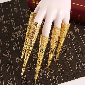 5tk Hiina Stiilis Vana-Pikkade Küünte Ringi Küüned Ühine Vait Sõrme Sõrmus Cosplay Dance Kleit Tarvikud, Mood Ehteid