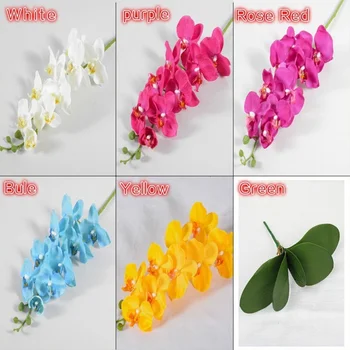 9 Head Jõulud Imitatsioon Lateks Orhidee Phalaenopsis Varre Kunstlik Phalaenopsis DIY Kimp Jaoks Pulmapidu Kodu Kaunistamiseks