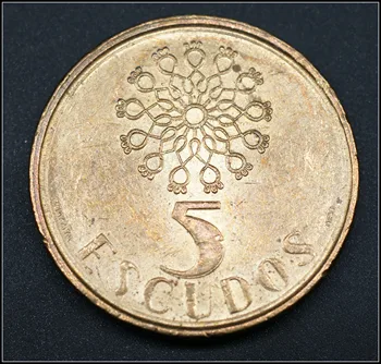 Portugal 5 Escudo Münte Euroopas Uus Originaal Mündi Jubilee Edition Reaalne Harv Eli Juhuslik Aasta