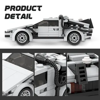 BuildMoc Tagasi Tulevikku high-tech Auto Time Machine 4x4 Veoauto KES Filmi võidusõiduauto Hoone Plokid, Tellised Mänguasi Lastele
