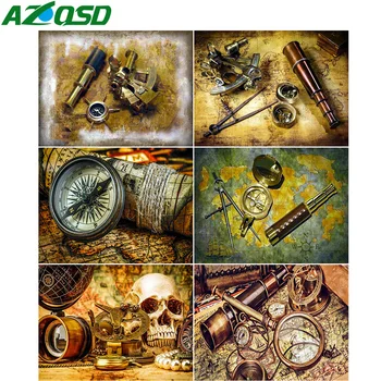 AZQSD 5d Diamond Maali Kaart Täis Puurida Käsitöö Diamond Tikandid Maastiku Mosaiik Pilt Kive Decor Kodus