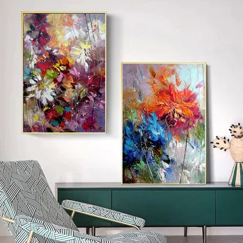 Abstraktne Akvarell Sinine, Oranž Lille Õli Lõuendil Maali Seinale Plakat Ja Printimine Kunsti Cuadros Kodus Ruumi Kaunistamiseks