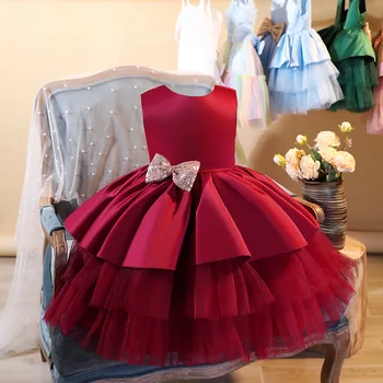 Beebi Riided 2021 Uus Tüdrukute Tutu Kook Seelik Tagasi Õõnes Kleit Tüdruk Printsess Kleit Baby One-Year-Old Kleit Pulm Kleit Vestidos
