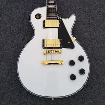 2021 kvaliteetne elektriline kitarr,Tahke Mahagon kere valge värviga gold Riistvara,tasuta shipping!