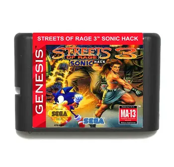 Streets Of Rage 3 Sonic Versioon NTSC-USA 16 bit MD Mäng Kaardi Retail Box Genesis