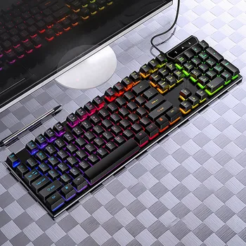 RGB Klaviatuuri Segatud Taustavalgustusega Ujuvad Keycaps USB Juhtmega Mechanical Gaming Keyboard 104 Klahvi E-sport Gamer Sülearvuti Desktop #BL1