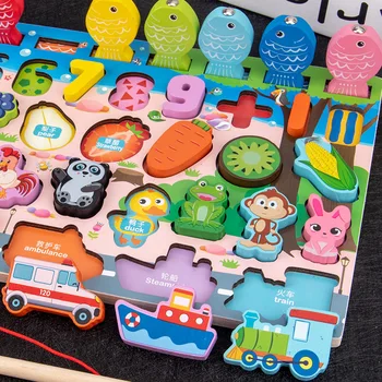 Kuum Mänguasi Liiga Hõivatud Juhatuse 3D Montessori Puidust Hariduslik Mänguasi Magnet Kalapüügi lauamäng Lastele Mänguasjad Lastele Sorters