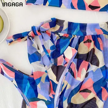 INGAGA Seksikas Bikinis Naiste Ujumistrikood Segast Supelrõivad Naiste Bandeau Biquini Silma trikoo 2021 Kolme osaline Bikiinid Komplekti