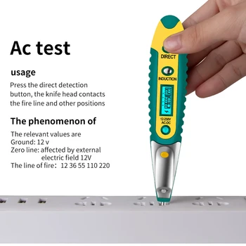 Digitaalne Pliiats Test Tester Elektri Pinge Detektor Pen LCD Ekraan Kruvikeeraja AC/DC 12-250V jaoks Elektriku Tööriistad