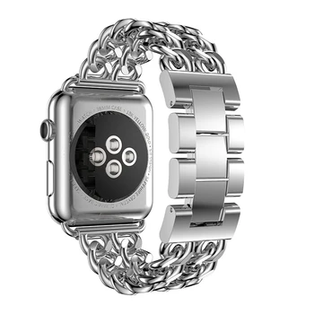 Kett Stiilis Watchbands Apple Watch Band 38mm 40mm 42mm 44mm Roostevabast Terasest Käevõru iWatch Rihm Seeria 2 3 4 5 6 Käepaela