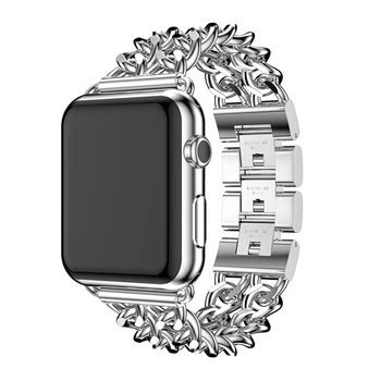 Kett Stiilis Watchbands Apple Watch Band 38mm 40mm 42mm 44mm Roostevabast Terasest Käevõru iWatch Rihm Seeria 2 3 4 5 6 Käepaela