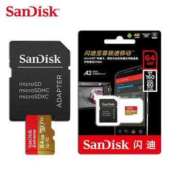 SanDisk Extreme Mälukaart 32GB 64GB 128GB 256GB U3 v30 eluviis kodukinosüsteemid 4K Micro SD Mälukaart MicroSDHC/SDXC-Adapteriga Memoria Tarjeta SD TF Kaardi