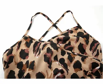 Sidemega Spagetid Rihm Kleit Leopard Beach Kleit Naiste SexySleeveless Aafrika Dashiki Naiste Kleit, Vintage