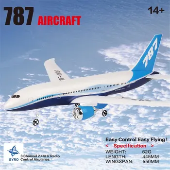 QF008-Boeing 787 2.4 GHz, 3 EPP RC Lennuk 550mm Tiivaulatus jäigatiivalised RTF Skaala Aeromodelling puldiga Lennukid