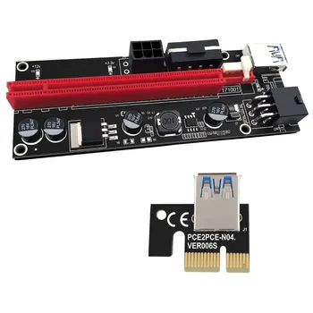 6tk PCIE Ärkaja 1X kuni 16X Graafika Pikendamise eest GPU Mining Powered Ärkaja Adapter Kaardi, 60cm USB 3.0 Kaabel VER009S