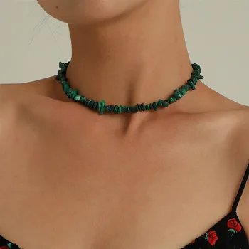 Lihtne Kaelakee Naised Roheline Kaelakeed Naine Retro Choker Mood Elegantne Euroopa Ehted Daamid Pool Trendikas Tsingi Sulam Collier