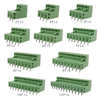 5/10Pair 2EDG 5.08 mm PCB Screw Terminal Block 2EDG 5.08 Sirge Varras/Õige Nurga all Päise Socket Pin 2/3/4/5/6/7/8/9/10/12