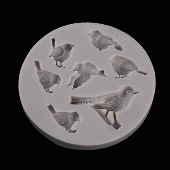 1PC Silicone DIY Baking Mold Gray Bird Bird Sparrow Bird Shape Fondant Cake Decoration Baking Tools 2020 New