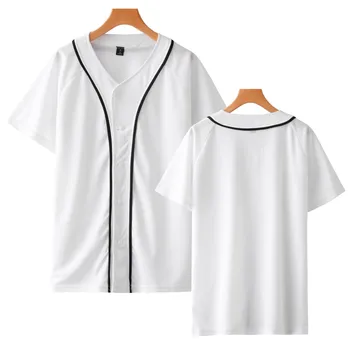 2021 Harajuku tahked värvi T-särk unisex single-breasted suvel lühikeste varrukatega mood vabaaja pesapalli ühtne noorte riided
