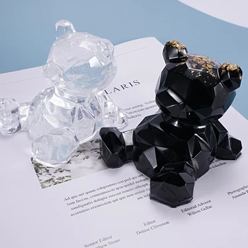 Loomade Karu 3D Geomeetriline Cartoon Bear Telefoni Omanik Epoksü Hallituse UV-Epoksü Vaik Hallitusseened, Kuivatatud Lill Vaik Dekoratiivsed Käsitöö