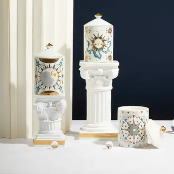 Uus stiil keraamika candelabros pulmad tabelis teenetemärgi Aroomiga küünal omanik kodus decore jar küünlad