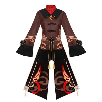 Anime Genshin Mõju Hu Tao Cosplay Kostüüm Riided Ühtne Halloweeni Karneval Ülikond