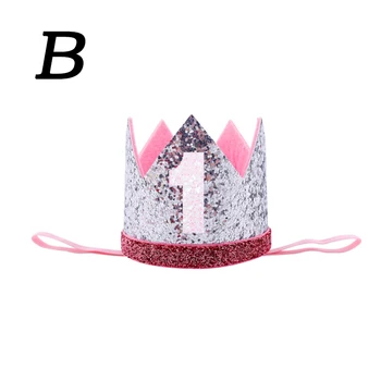 1 2 3 Sünnipäeva Mütsid Lill, Crown 1. Müts Vastsündinud lapse Sünnipäeva Peapael Hairwear 1 Aasta Printsess Crown Pool Kaunistused