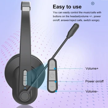 OY632 Bluetooth Kõrvaklapid Mikrofoniga Peakomplekt, Müra Tühistamises Peaga paigaldatud Kõrvaklappide Telefonid PC Kontor