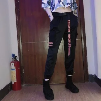 Suvel Õhuke Cargo Püksid Naiste Hiphop Lahe Ilus Street Püksid Vabaaja Püksid Korea Stiilis Valge Nöör Lahti Sweatpants