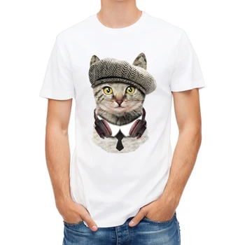 3D Armas DJ&Angel Cat T-särgid Naistele Suvised Topid Tees Prindi Loomade T-särk Meestele, o-kaelus lühikesed varrukad Mood Tshirts Pluss Suurus