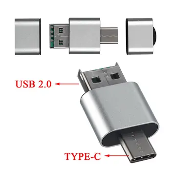 OTG C-Tüüpi USB 2.0 Suure Kiirusega Micro SD TF Mini-Kaardi Lugeja-Adapter Android Telefon Sülearvuti Samsung Huawei Xiaomi 5 Värvid