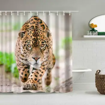 Dušš Kardin Leopard Gepard Metsloomade Isikupärastatud Decor Vannituba Kardin 72x78 Tolli