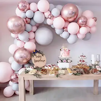 Macaron Roosa Õhupalli Vanik Arch Komplekt Sünnipäevaks Pool Decor Lapsed Baby Shower Lateks Ballon Kett Pulmapidu Tarvikud