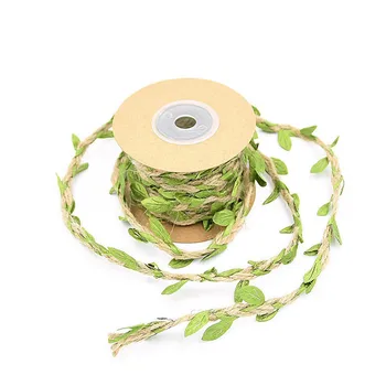 1tk kanep džuut trossi string DIY õmblemine makramee juhe pulm Jõulud peod rohelised lehed, kodutekstiili Kaunistamiseks käsitöö käsitöö