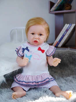58CM Realistlik Vastsündinud Beebi Nukud Tüdruk Sinine Pruunid Silmad 23Inch Tõetruu Uuestisündinud Baby Doll Väga Pehme Täielikult Silikoonist, Keha Mänguasjad