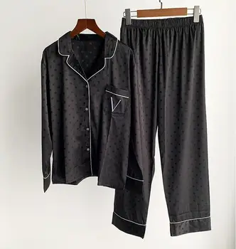 Kevadel / Suvel 2021 uus Luksuslik disain Pikkade varrukatega Püksid Daamid Pidžaama Ülikond Lihtne Stiil Pikk Pidžaama Naiste Home Service