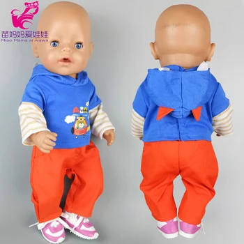 Baby Doll Poiss hoody kampsun ja püksid 17 tolline baby doll riided, püksid komplekt