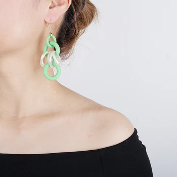 YD&YDBZ Plastikust Pearl Ringi Rippuvad Kõrvarõngad Naiste Vintage Roheline Kummist Kinnitus, Kõrvarõngas Käsitöö Ehted Kõrva Paari Naiste