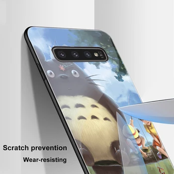 Totoro Case For Samsung Galaxy S10 S9 S8 S7 S10e S20 Ultra A51 A71 A50 A40 A20E A70 Lisa 20 10 9 8 Plus Karastatud Klaas Tagasi Capa