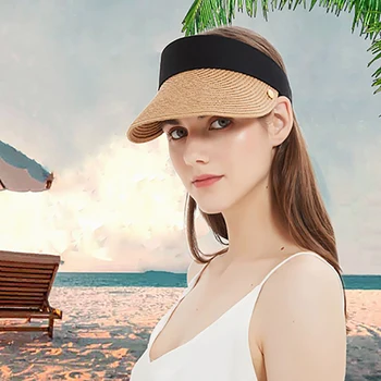 Giolshon Uus Suvi Tühi Top Suncap Kokkupandav Kaasaskantav Roll-Up Beach Müts Laia Ääreni Naiste Päike Müts Mood Vabaaja Õled Ühise Põllumajanduspoliitika Visiirid
