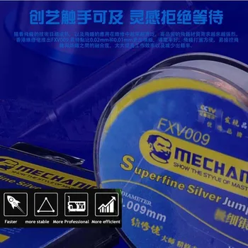 MEHHAANIK Superfine Hõbe Hüpata Traat FXV009 0.09 mm 200m Traat Ultra Fine Fly Line Iphone Sõrmejälje Emaplaadi Kiip Remont