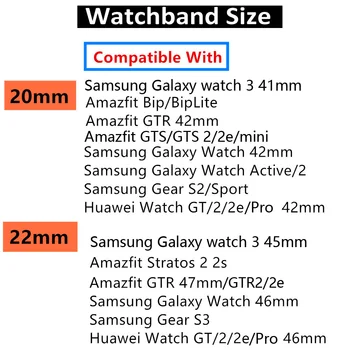 Galaxy vaata 3 rihm Samsung Galaxy Vaata 46 mm/42mm/Aktiivne 2/Käik S3 Piiril 20mm 22mm käevõru Huawei GT/GT2/2e/Pro rihm
