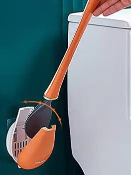 Uus Silikoon Wc Harja Seinale paigaldatud Automaatne Puhastus Vahend annab Eemaldatav Käepide Majapidamises Vannituba