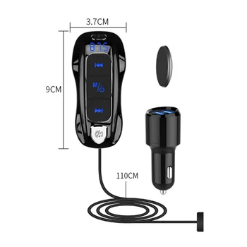 QC3.0 kiirlaadimine auto Bluetooth, MP3-mängija TF heli FM-saatja 2.4 Bluetooth-autolaadija BC56