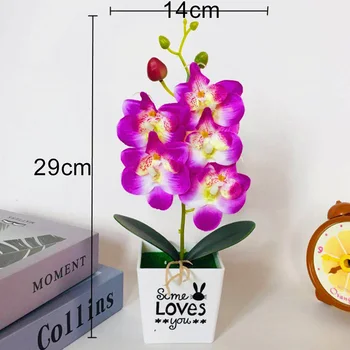 Kunstlik Butterfly Orchid Bonsai Võltsitud Lille Pott, kodumööbel Decor Kunstlikud Lilled Pot Home Decor