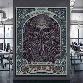 Põhjamaade Teenetemärgi H. P. Lovecraft Cthulhu Seina Art Lõuend Maali Poster Nouveau Abstraktne Pilt Elutuba Teenetemärgi