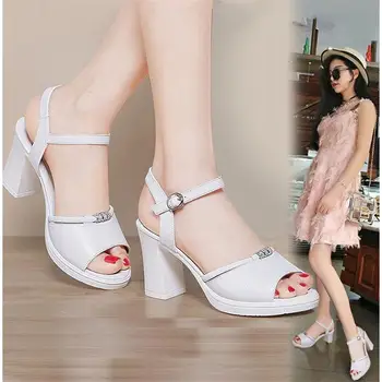 35-40 suurus Suvine naiste kingad anti-skid 5cm kõrgus kanna kiilud Avatud Varvas naiste sandaalid printsess mood lihtne sobitada bling sandaalid